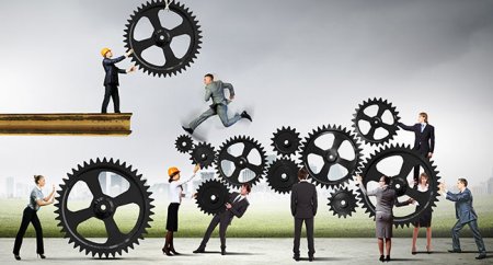 Businessteam-working-cohesively